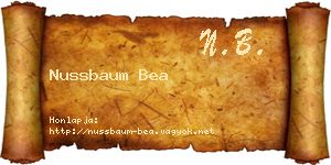 Nussbaum Bea névjegykártya